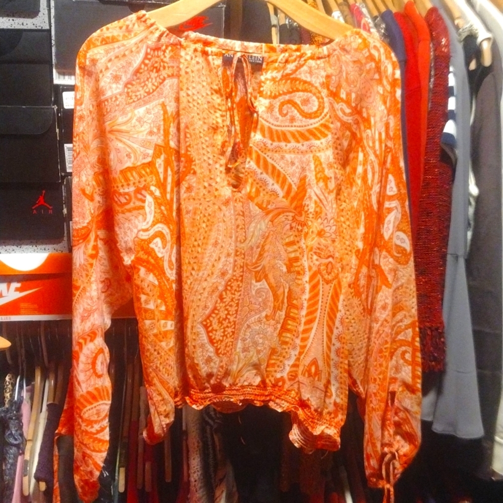 Anne Klein women's sheer blouse size xl